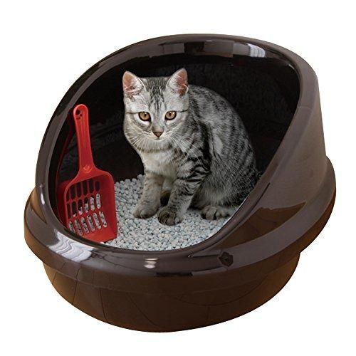 アイリスオーヤマ 猫トイレ 猫 トイレ ハーフカバー スコップ付き 黒 ?P-NE-500-H