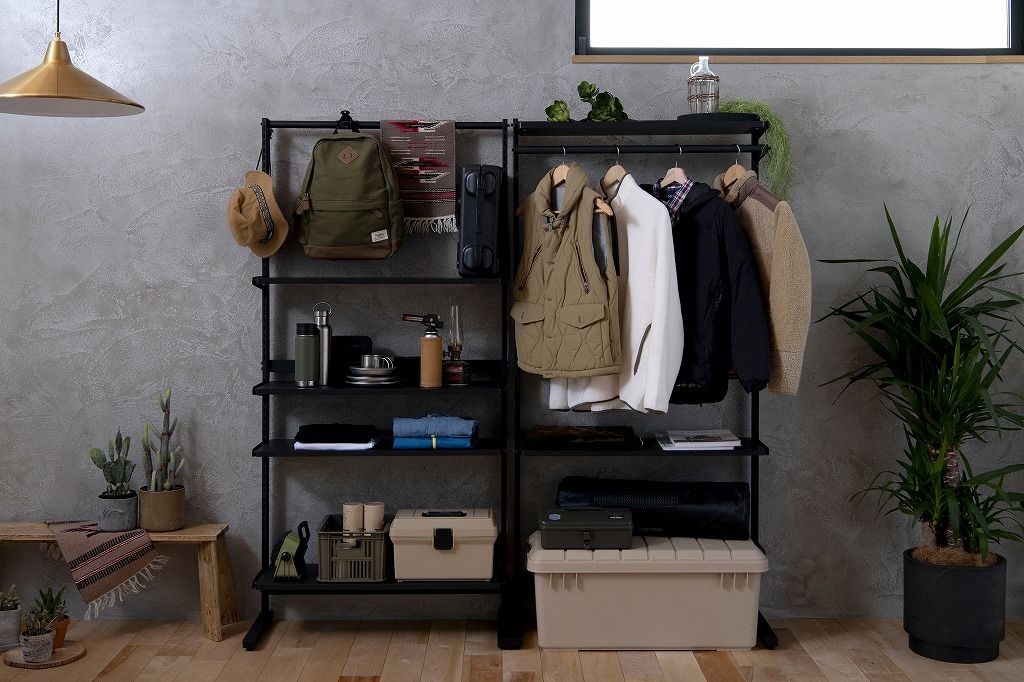 アイリスオーヤマ ハンガーラック ワードローブ 棚 壁面収納 ランドリーラック 幅85.25×奥行35×高さ172cm ブラック ブラック SWW-850 IRIS OHYAMA MARWIL-DEMENAGEMENTS_CH