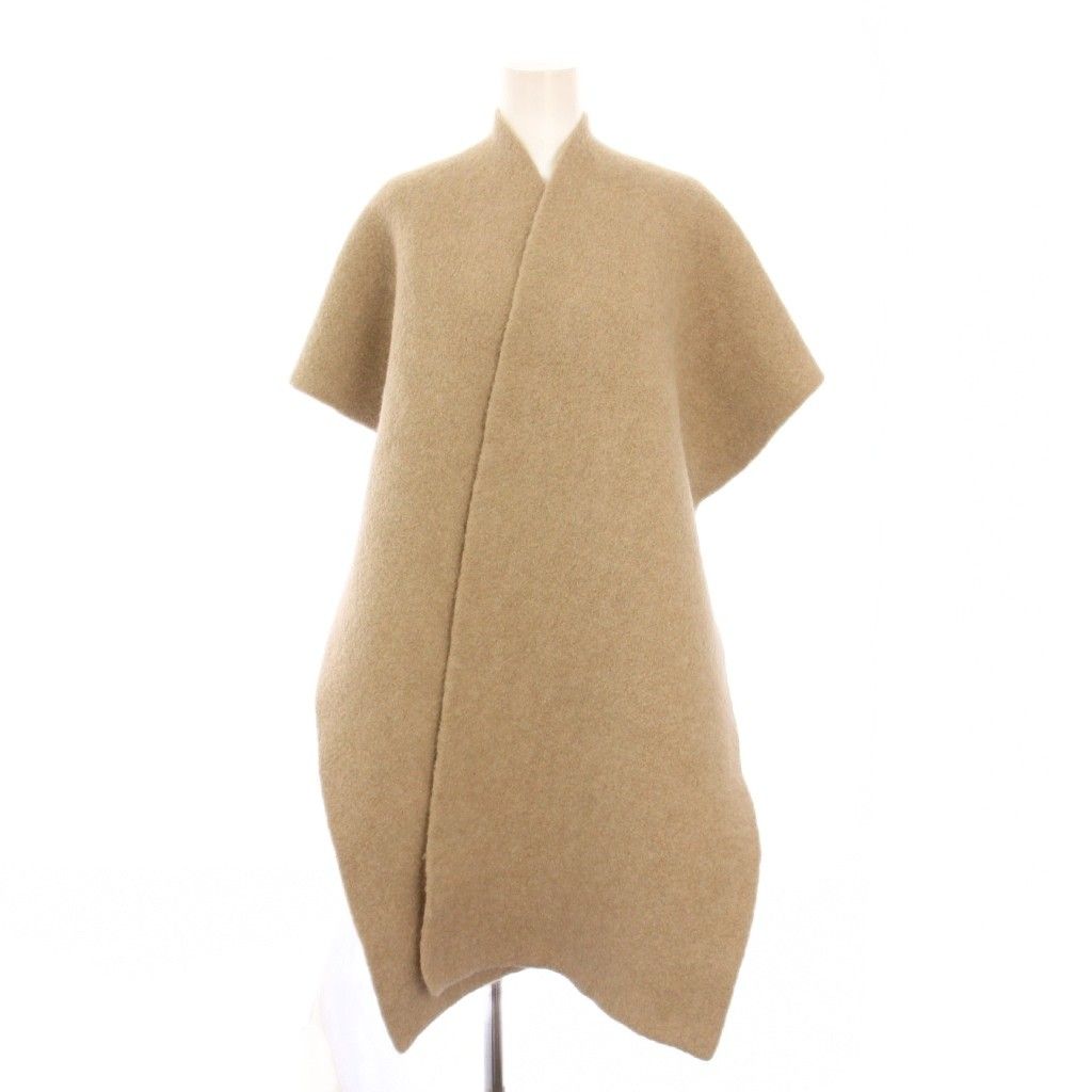 ローレンマヌージアン LAUREN MANOOGIAN マフラー 大判 無地 アルパカ混 ウール混 ベージュ BB