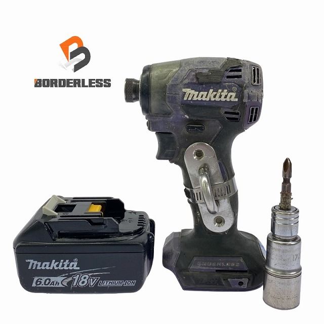 makita マキタ 18V 充電式インパクトドライバ TD173D 紫|パープル 本体 バッテリー1個 18V 6.0Ah ソケット 108196