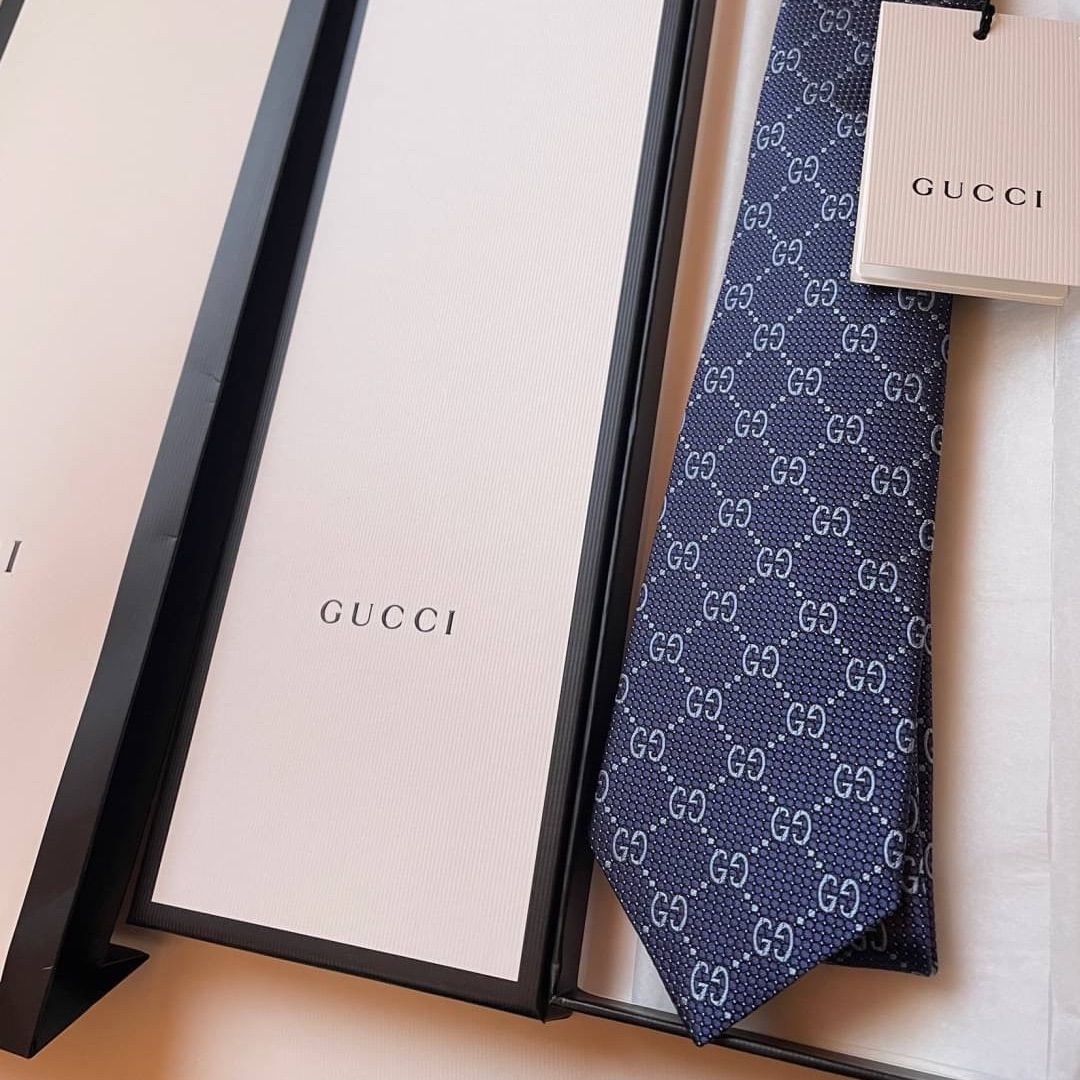 GUCCI ネクタイ GG柄 ブルー ギフトに - Grace.jp - メルカリ