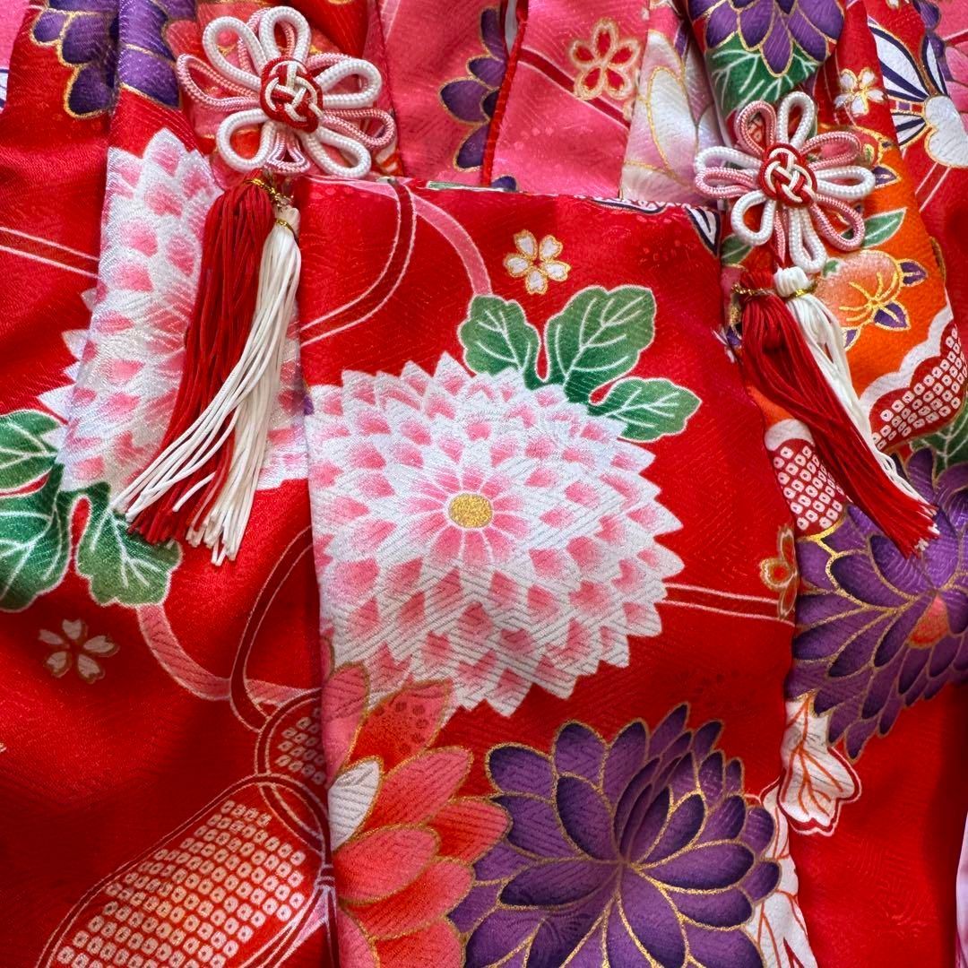 B 超美品　七五三　女の子　着物　セット　一式　小物　お参りお詣り　3歳　ピンク B 超美品 七五三 女の子 着物 セット 一式 小物 お参りお詣り 3