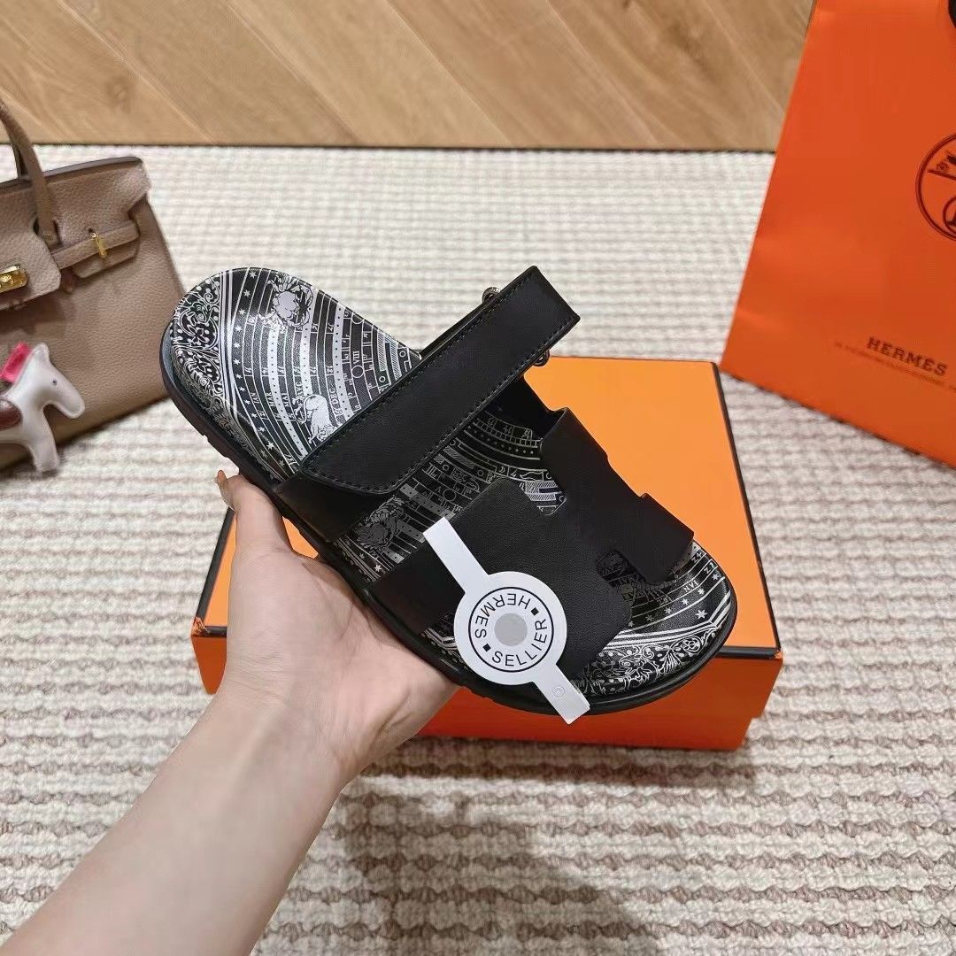 エルメス HERMES メンズサンダル カーフ 占星術 黒 新品未使用 - メルカリ