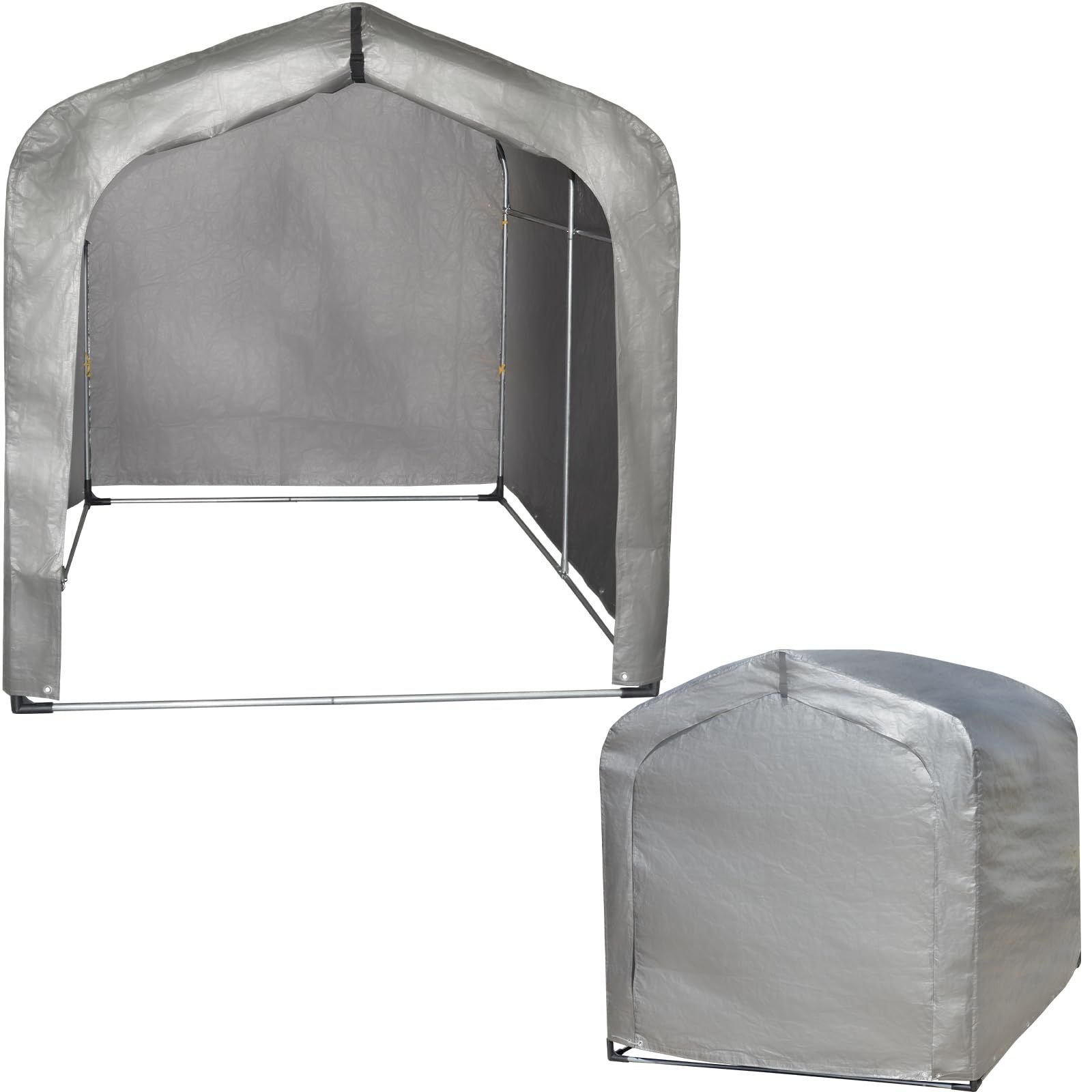 バイクガレージ 倉庫 バイク倉庫 小屋 自転車置き場 ハウス 165x157x222cm 車庫 高耐久 ポート カバー 3台用 収納 サイクルハウス 前幕付き ORCHID ファスナー付き