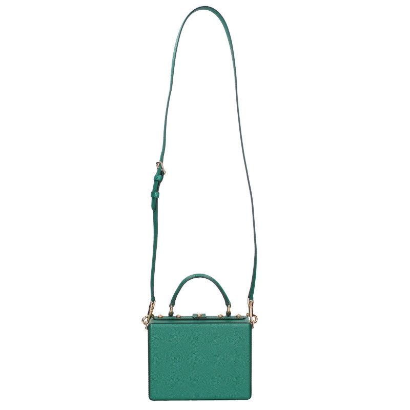 ドルチェアンドガッバーナ  Teatro Dei Pupi Bag Crystals and Carretto Print Green トレジャーボックス2WAYハンドバッグショルダーバッグ メンズ