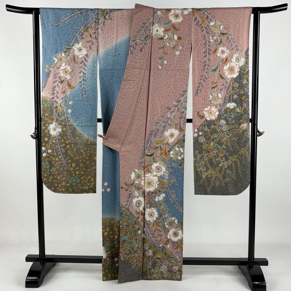 辻が花柄 銀通し