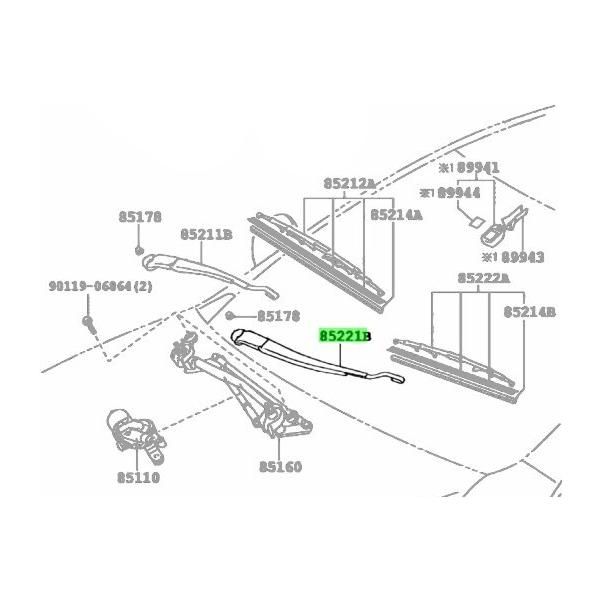 トヨタ純正新品GRX130 マークX フロント ワイパーアーム TOYOTA