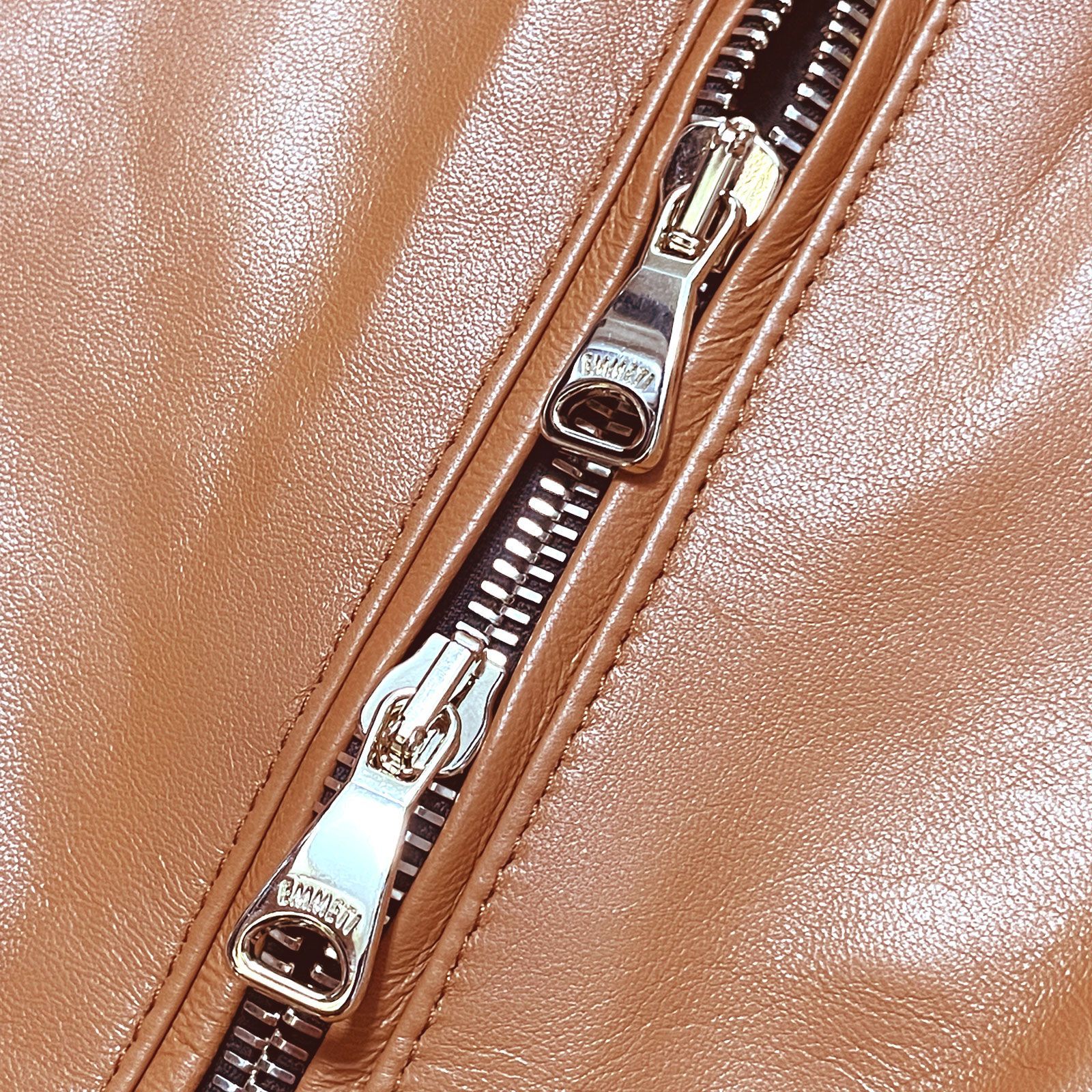 EMMETI エンメティ シングルライダース ジャケット レザー キャメル 50