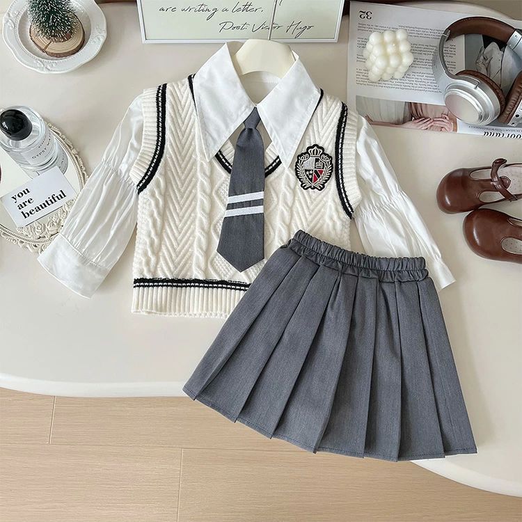 卒園式 入学式 女の子 制服 フォーマル スーツ 3点セット ニット