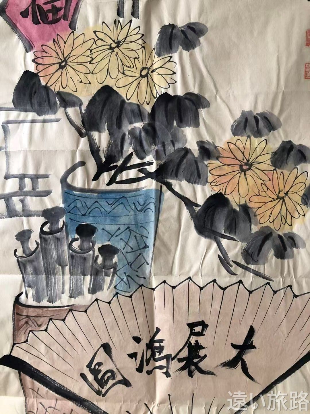 棟方志功 水鳥 肉筆水墨画5号 楾 Y179_1-OO2（棟方志功 肉筆