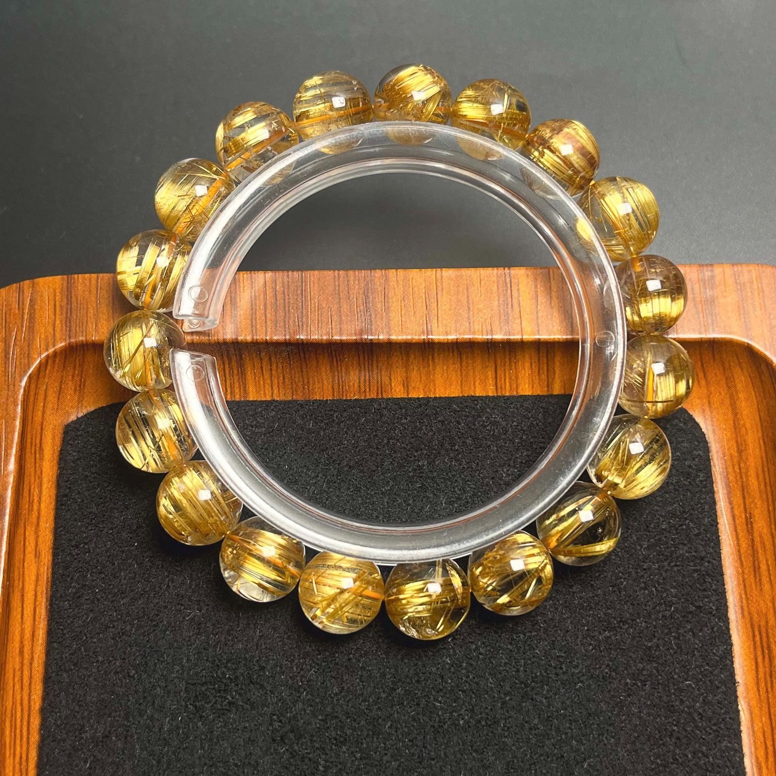 EU製 ! 満針ルチルクォーツ 猫目 ブレスレット パワーストーン 天然石 金運 お守り ギフト プレゼント 10.3-10.8mm ZZ1198