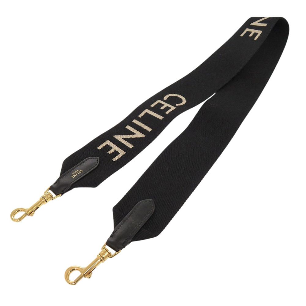 セリーヌ ジャカード ショートストラップ ショルダーストラップ 現行品 ブラック CELINE セリーヌ ショルダーベルト Short Strap ショート
