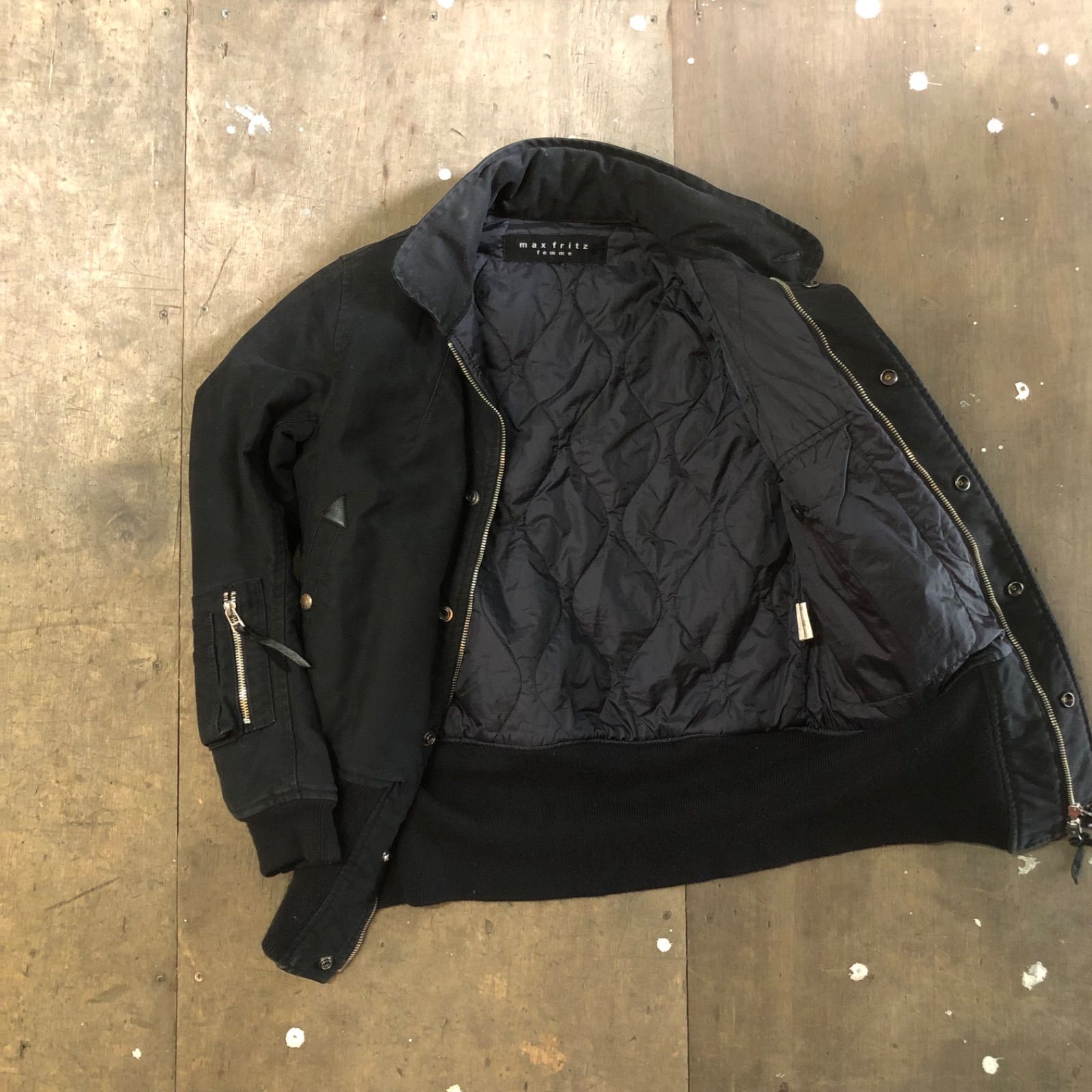 MAX FRITZ FEMME スタンドカラーフライトジャケット 42 レディースL 