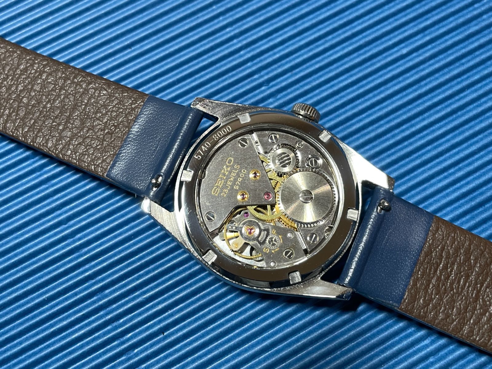 セイコー ロードマーベル 5740-8000 用 シースルーバック 刻印入り 角