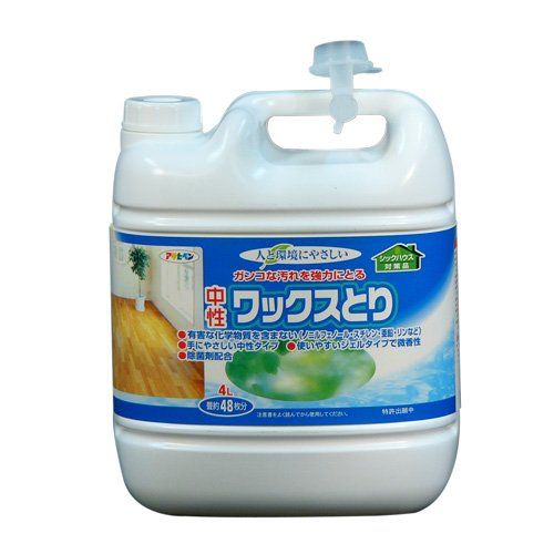 （まとめ買い）アサヒペン 人と環境にやさしい 中性ワックスとり 4L 【×3セット】