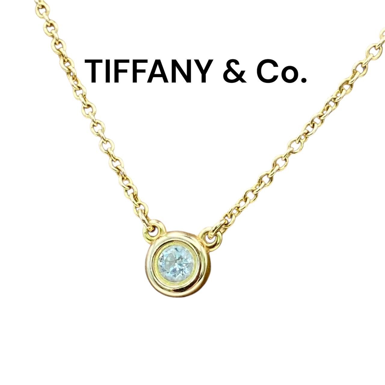 TIFFANY - CO. ティファニー バイザヤード ネックレス K18YG AU750 ダイヤモンド 0.1ct ペンダント ゴールド D