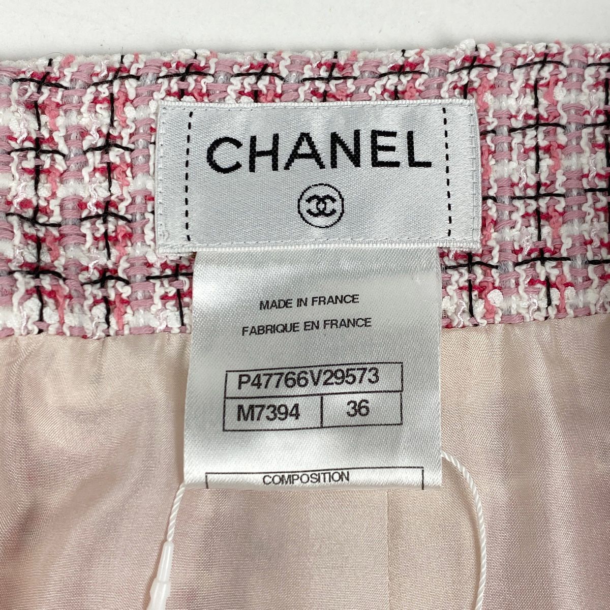 シャネル ピンク ツイードタイトスカート CHANEL ピンク ツイード タイトスカート