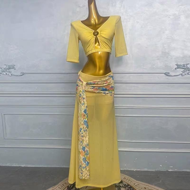 ベリーダンス オリエンタル衣装 オーダーメイド 高级ベリーダンス衣装 舞台用セット 2カラー選択