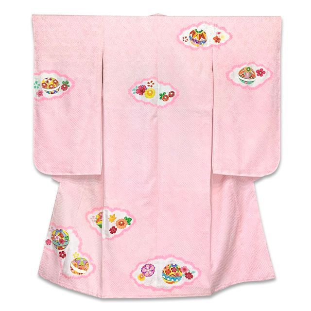 七五三 着物 7歳 フルセット 正絹 女の子 絞り染 金駒刺繍 絵羽付けの子供着物 コーディネートフルセット ピンク 束ね熨斗 IYS1016i26-848SY