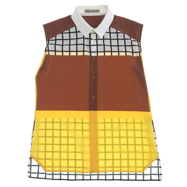 イッセイミヤケ ISSEY MIYAKE パッチワーク柄 ノースリーブ
