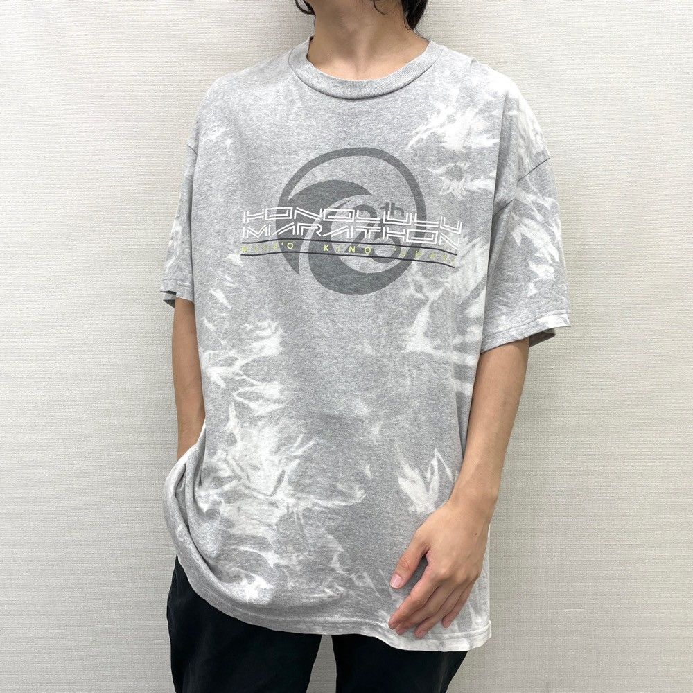 US古着 ナイキ NIKE 半袖 Tシャツ ブリーチ加工 ホノルルマラソン