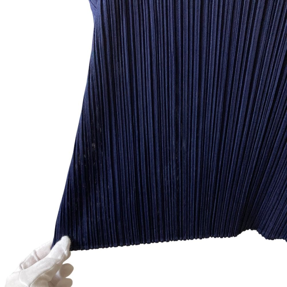 極美品✨ISSEY MIYAKE プリーツ　長袖　ハイネック　トップス　黒　青 美品 PLEATS PLEASE ISSEY MIYAKE プリーツプリーズ イッセイ