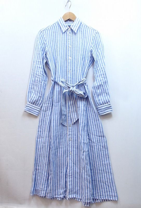 224238】RALPH LAUREN ラルフローレン リネン ロング シャツ