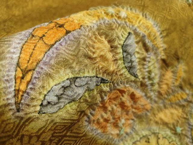 平和屋本店□最高級 初代 久保田一竹 幻の辻が花 太鼓柄袋帯 絞り 貝殻