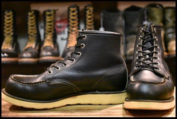 【9E 良品 犬タグ】レッドウィング 8179 アイリッシュセッター 黒 ブラッククローム モックトゥ 編み上げ ブーツ redwing HOPESMORE【EL709】