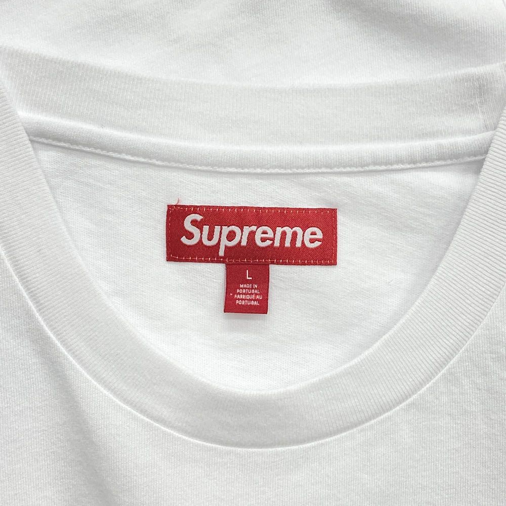 シュプリーム SUPREME 23AW NEWCLASSIC LOGO S/S TOP Tシャツ カットソー 半袖 ロゴ刺繍 M 白 ホワイト 赤 レッド /DO ■OS ■AD メンズ Supreme シュプリーム 23AW Classic Logo S/S Top Tee