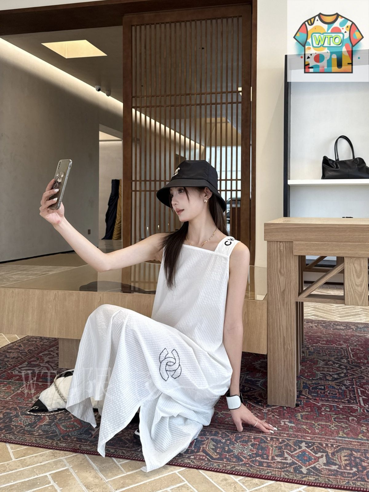 CHANEL☆ロングワンピース CHANEL シャネル プリーツ ロングワンピース ゴールドボタン