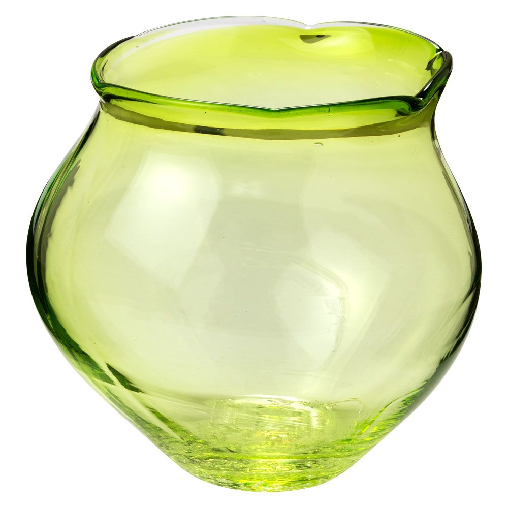 吹きガラスの金魚鉢 小001 若草 滋賀県の吹きガラス工房より Glass g fish bowl Shiga craft