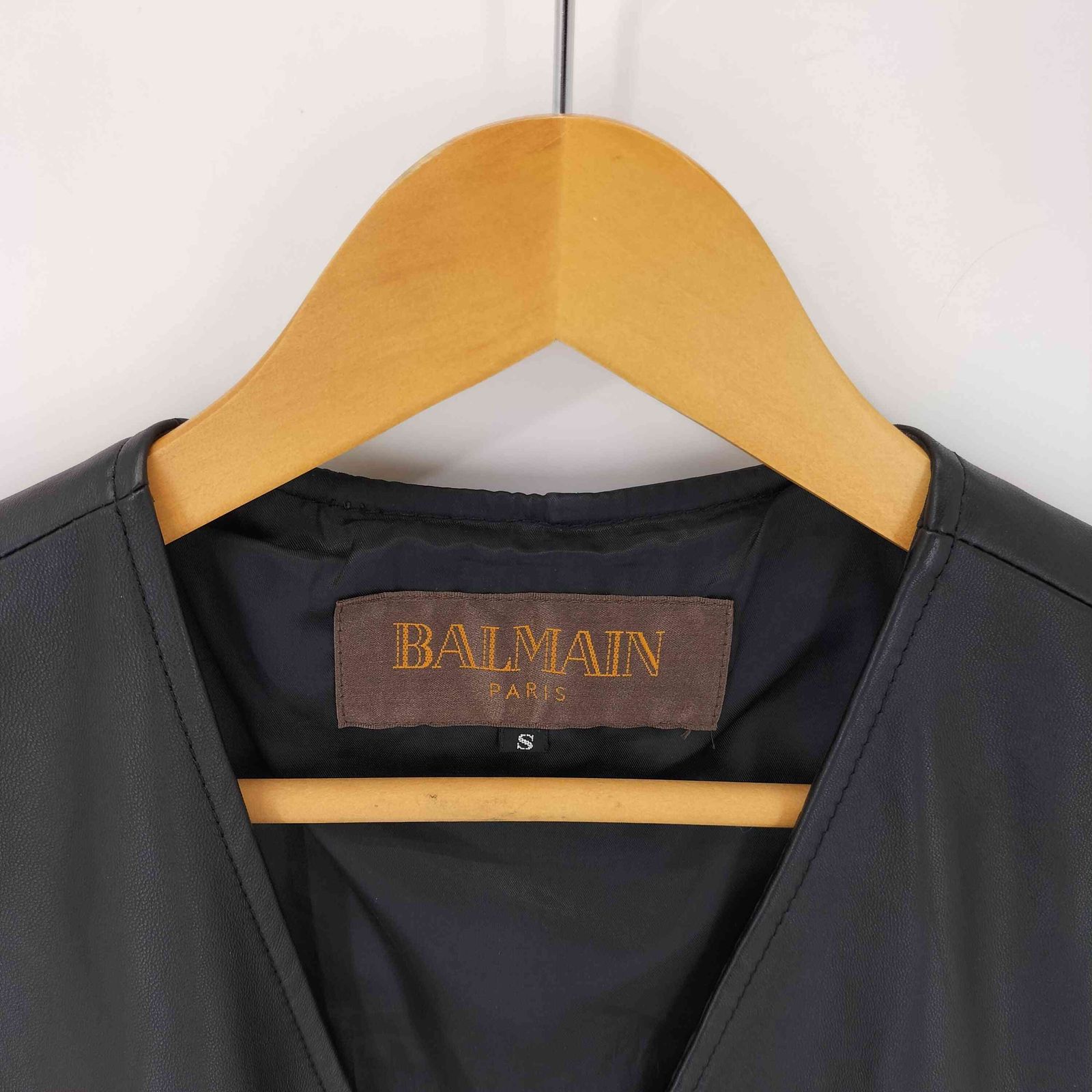バルマンパリ BALMAIN PARIS ラムレザー べスト メンズ import