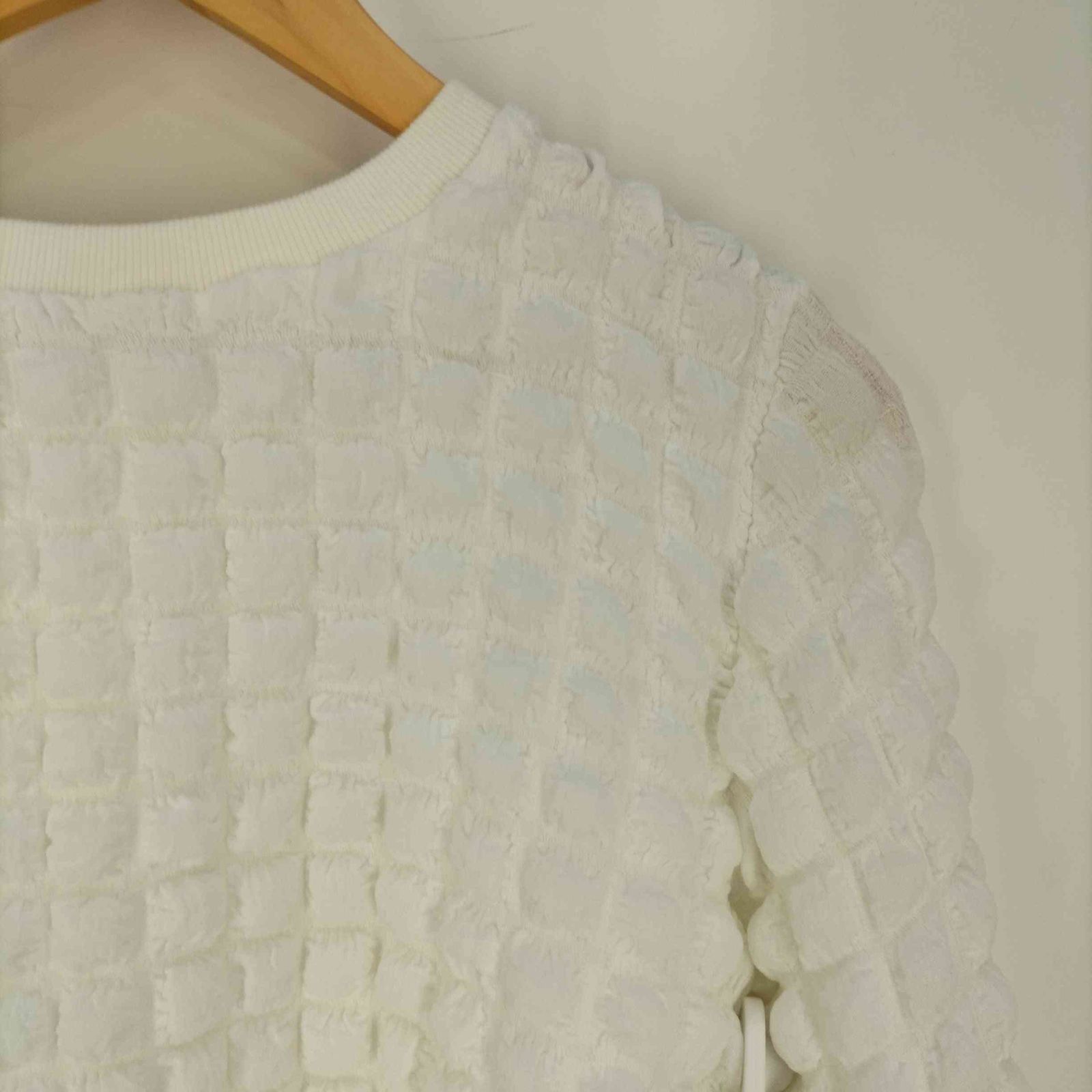 ユーズドフルギ USED古着 ぽこぽこジャガードリブ付きブラウス