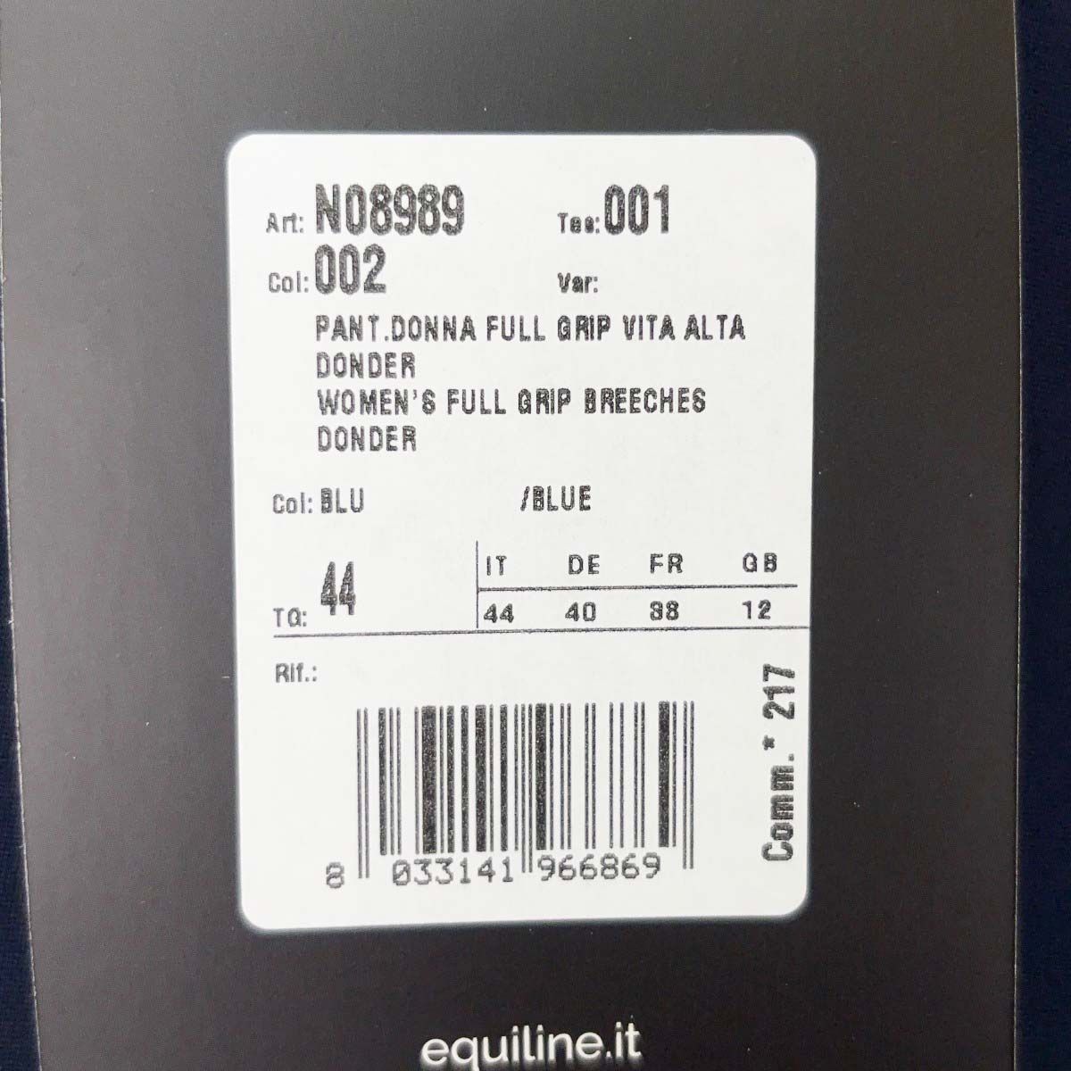 エクイライン DONDER フルグリップ キュロット I 44 ネイビー N 08989 レディース 乗馬 馬術