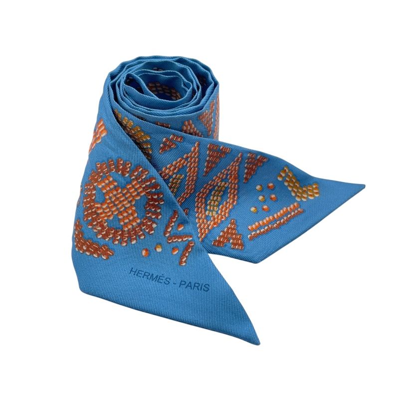 エルメス ツイリー RENCONTRE OCEANE 大西洋の出会い ブルー マルチ  