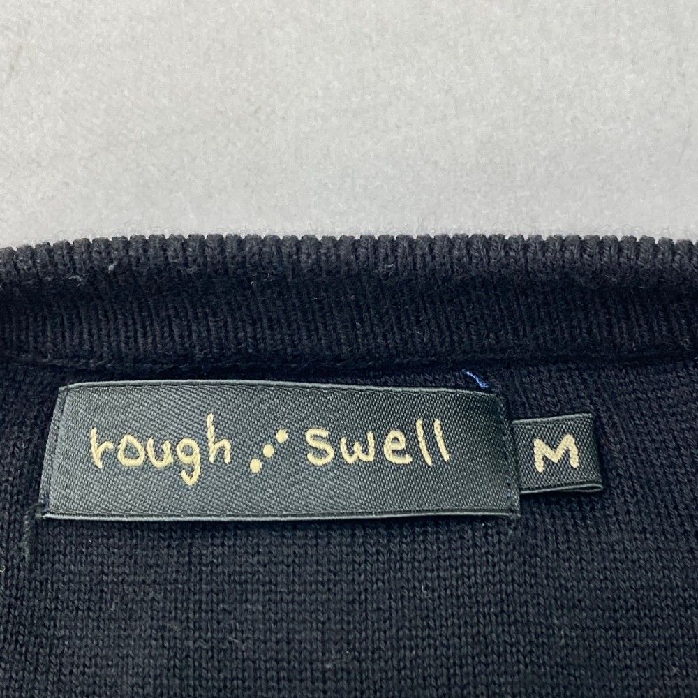 サイズ：M ROUGH&SWELL ラフアンドスウェル 2023年モデル Vネック ニットセーター カモノハシ  ブラック系 [240101467889] ゴルフウェア メンズ ストスト サイズ：M ROUGH&SWELL ラフアンドスウェル 2023年モデル V