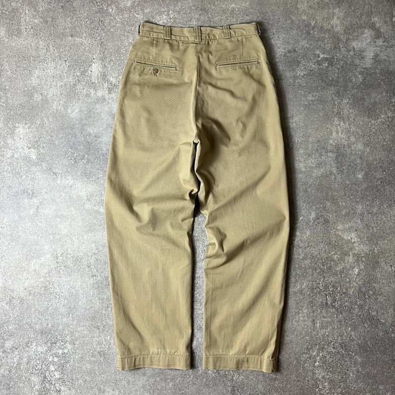 最終値下げ　60s usarmy ミリタリーチノパン カーキ 30×35 1960s US ARMY Cotton Khaki Trousers / 60年代 米軍 ジップ