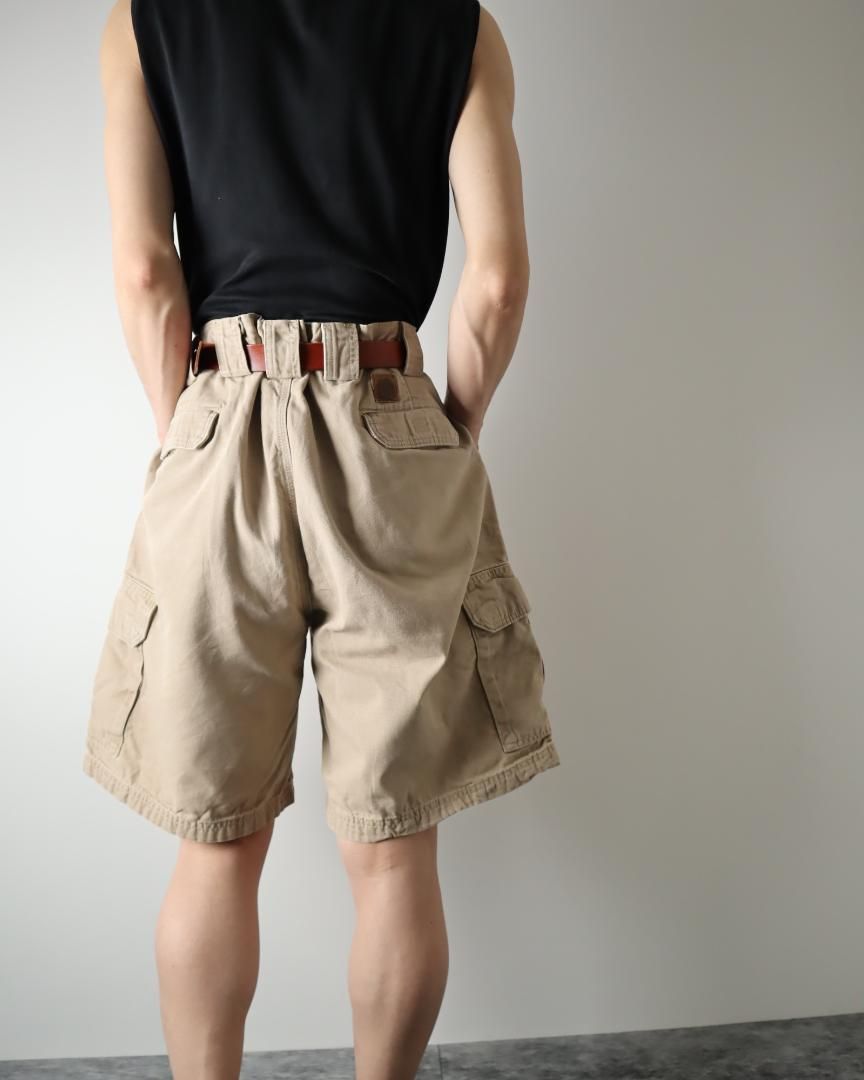 カーハート ダック地 ワイド カーゴショーツ ハーフパンツ ベージュ W42 carhartt - カーハート ダック地 ワイド カーゴショーツ ハーフ