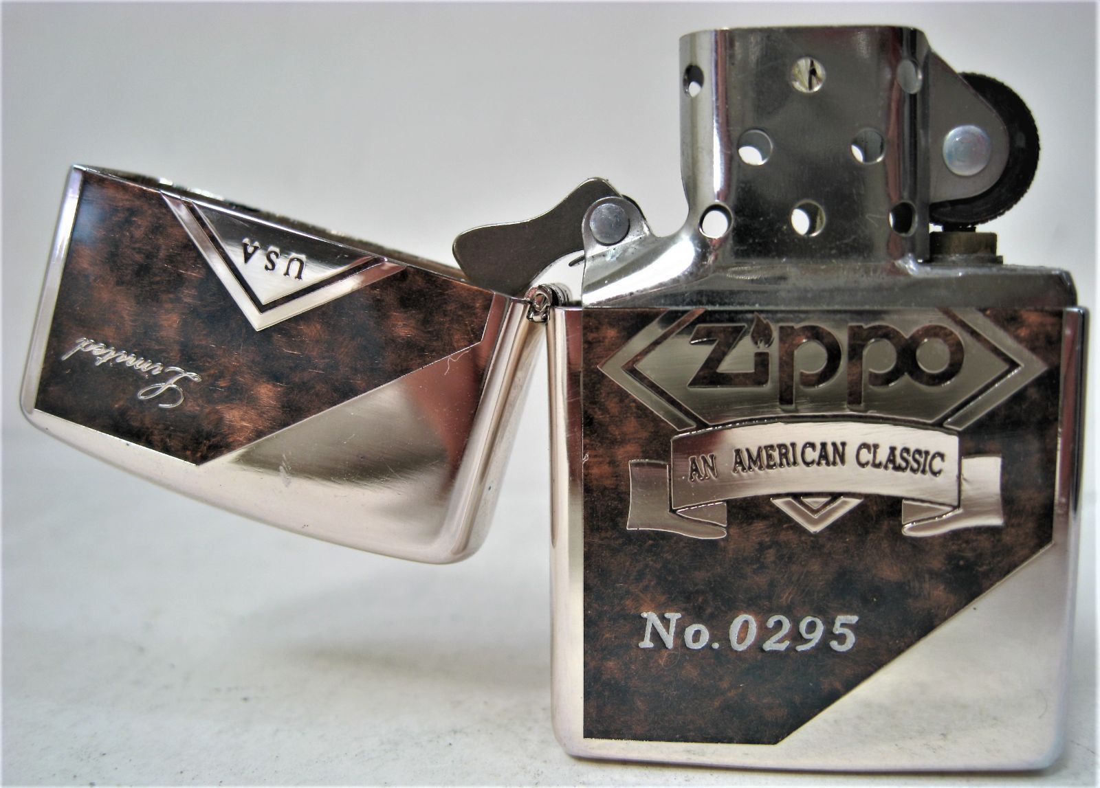 極美品 希少 激レア 限定0295ヴィンテージ1994年Zippo 両面デザイン