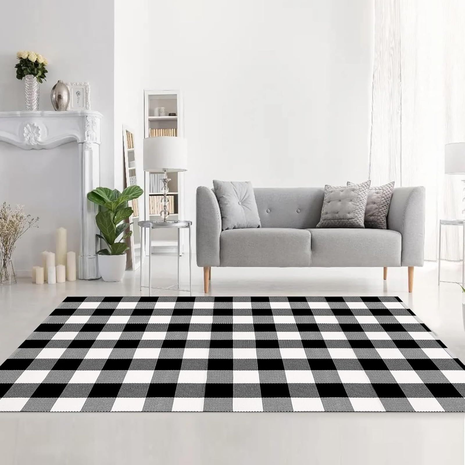 【新着商品】uyoyous ラグ カーペット 2畳 チェック ラグ チェック カーペット 160x210cm ラグマット チェック柄 北欧 絨毯 防ダニ 抗菌 防臭 オールシーズン快適に使用 床暖房 ホットカーペット