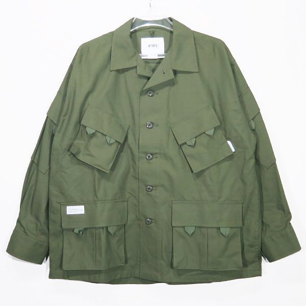 WTAPS ダブルタップス 21AW MODULAR/LS/COTTON.RIPSTOP 212BRDT-SHM03 モジュラー ロングスリーブ  コットン リップストップ シャツ 長袖 オリーブドラブ サイズ01(S) - メルカリ