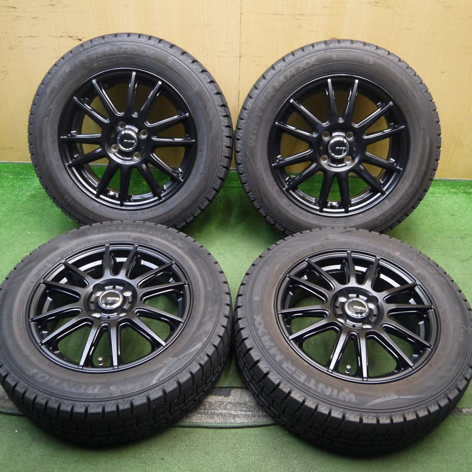 バリ溝 24年 キレイ 9.5分以上 スタッドレス 185|65R15 ダンロップ ウインターマックス WM02 RANBROS ランブロス 15インチ PCD100|4H 5093006Hス