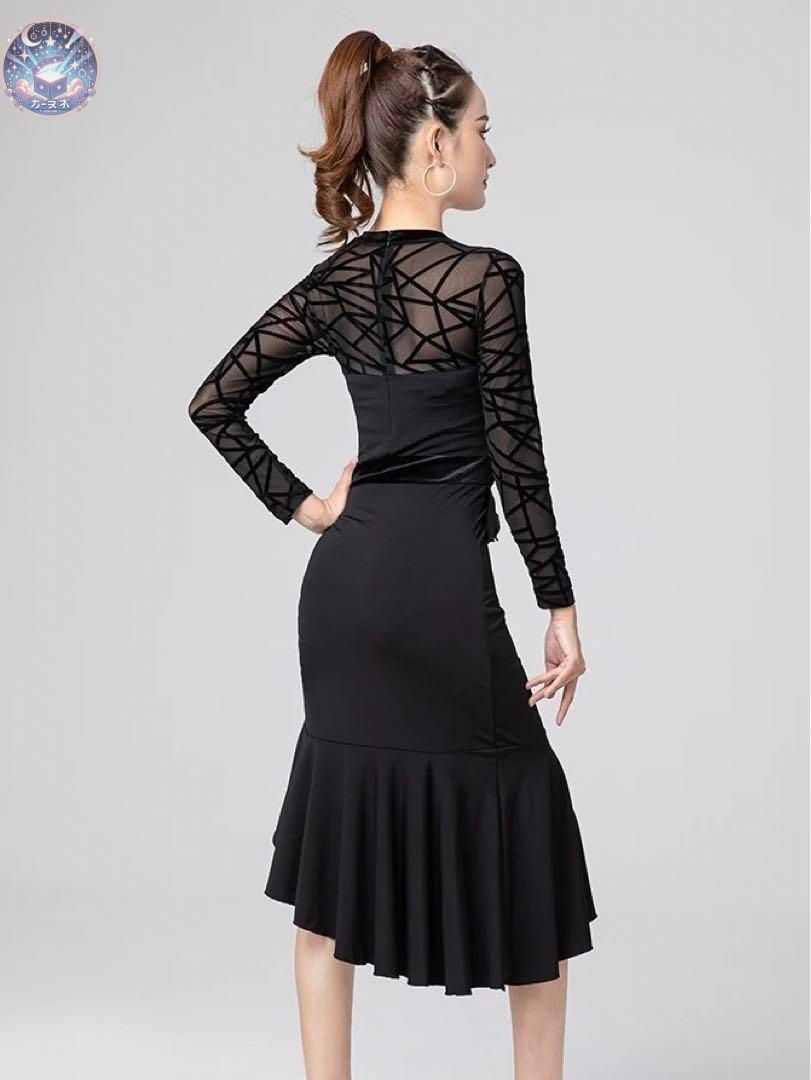 ♥ ひざ丈ラテンドレス♪ ノービス級競技会やダンスパーティー 練習着にも
