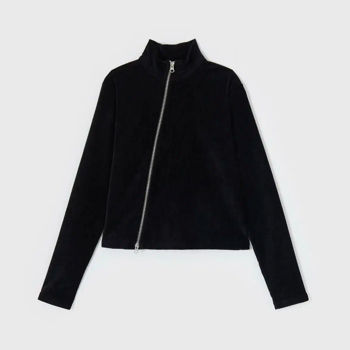 YUNSE ベルベット オブリーク ジップアップ