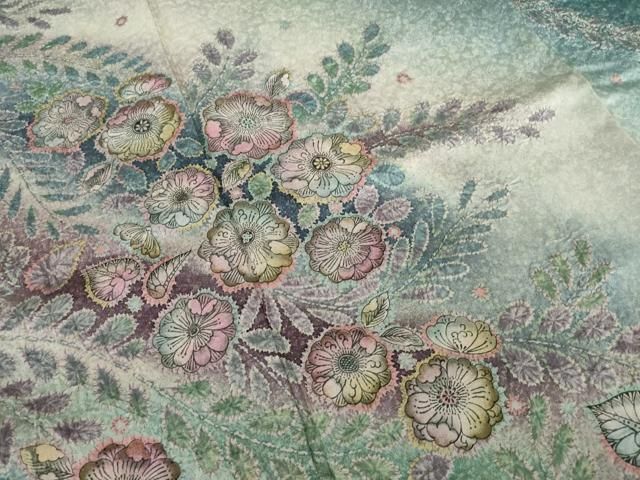 平和屋着物○訪問着 絞り 舞花文 暈し染め さが美扱い 正絹 逸品