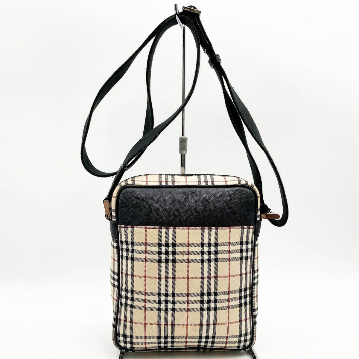 本物良品■バーバリー■ベージュノバチェックキャンバス/斜めがけショルダーバッグ BURBERRY バーバリー ノバチェック トートバッグ ショルダー