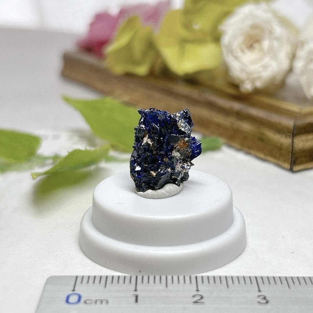 【E7037】アジュライト＊＊藍銅鉱＊岩絵の具＊Azurite＊パワーストーン＊天然石＊クリスタルワールド