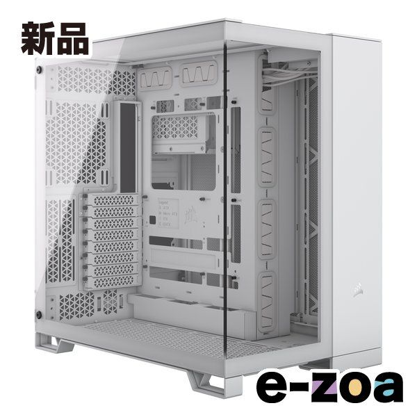 CORSAIR コルセア ミドルタワー 6500X TG White デュアルチャンバー設計 ピラーレス 強化ガラス製 E-ATX CC-9011258-WW 2613619