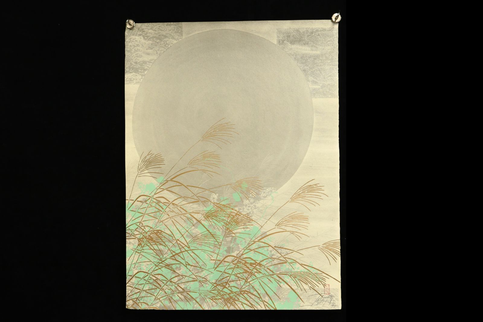 今井俊満 【花鳥風月 秋草図】 シルクスクリーン SI 今井俊満「花鳥風月」シルクスクリーン E.A. 4枚纏めて古美術